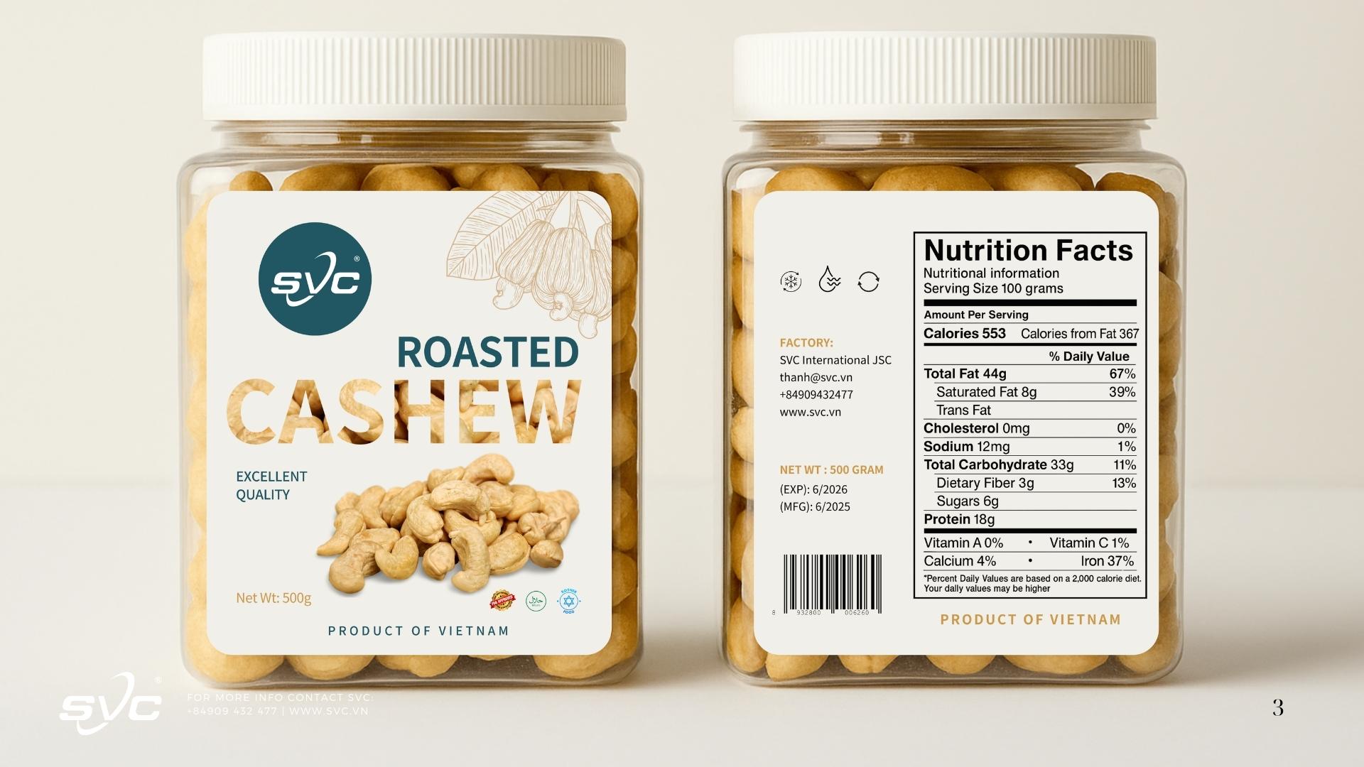 Packaging Options for Salted Roasted Skin Cashews