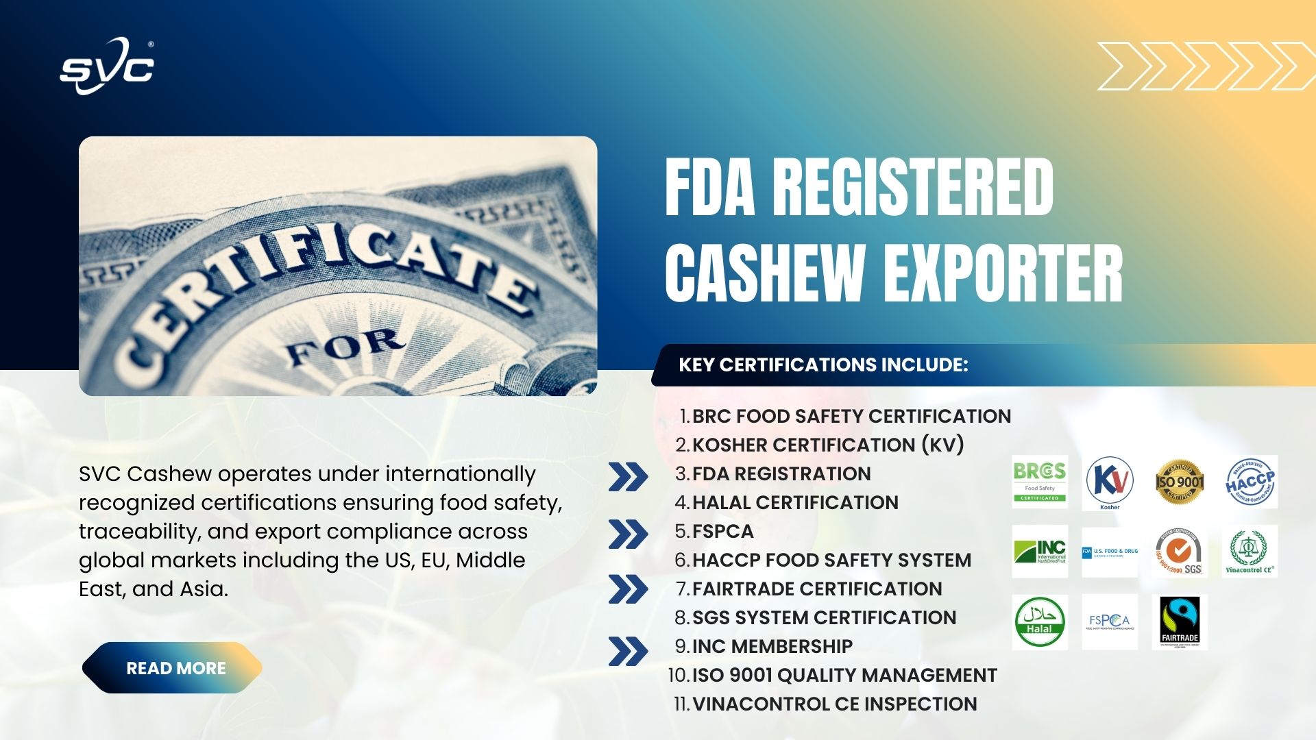 FDA Registered Cashew Exporter – Requirements for US Importers
