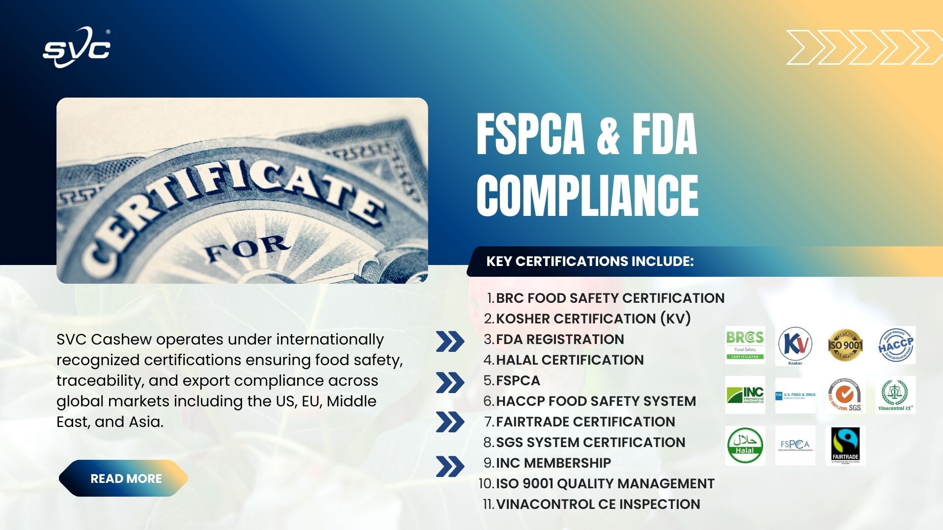 FSPCA & FDA Compliance – Exporting Cashew to the USA from Vietnam