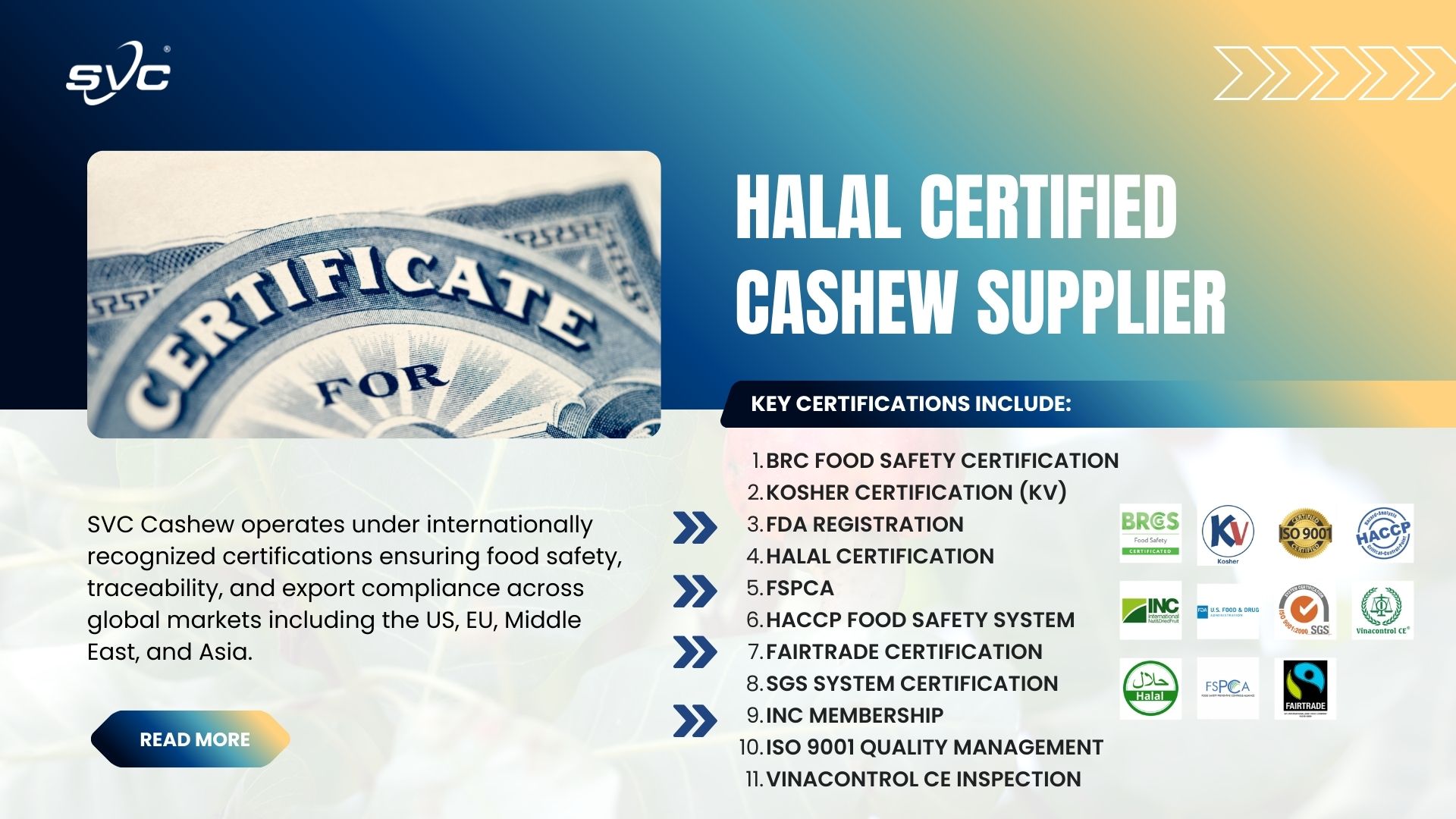 Halal Certified Cashew Supplier – Export to Middle East Markets