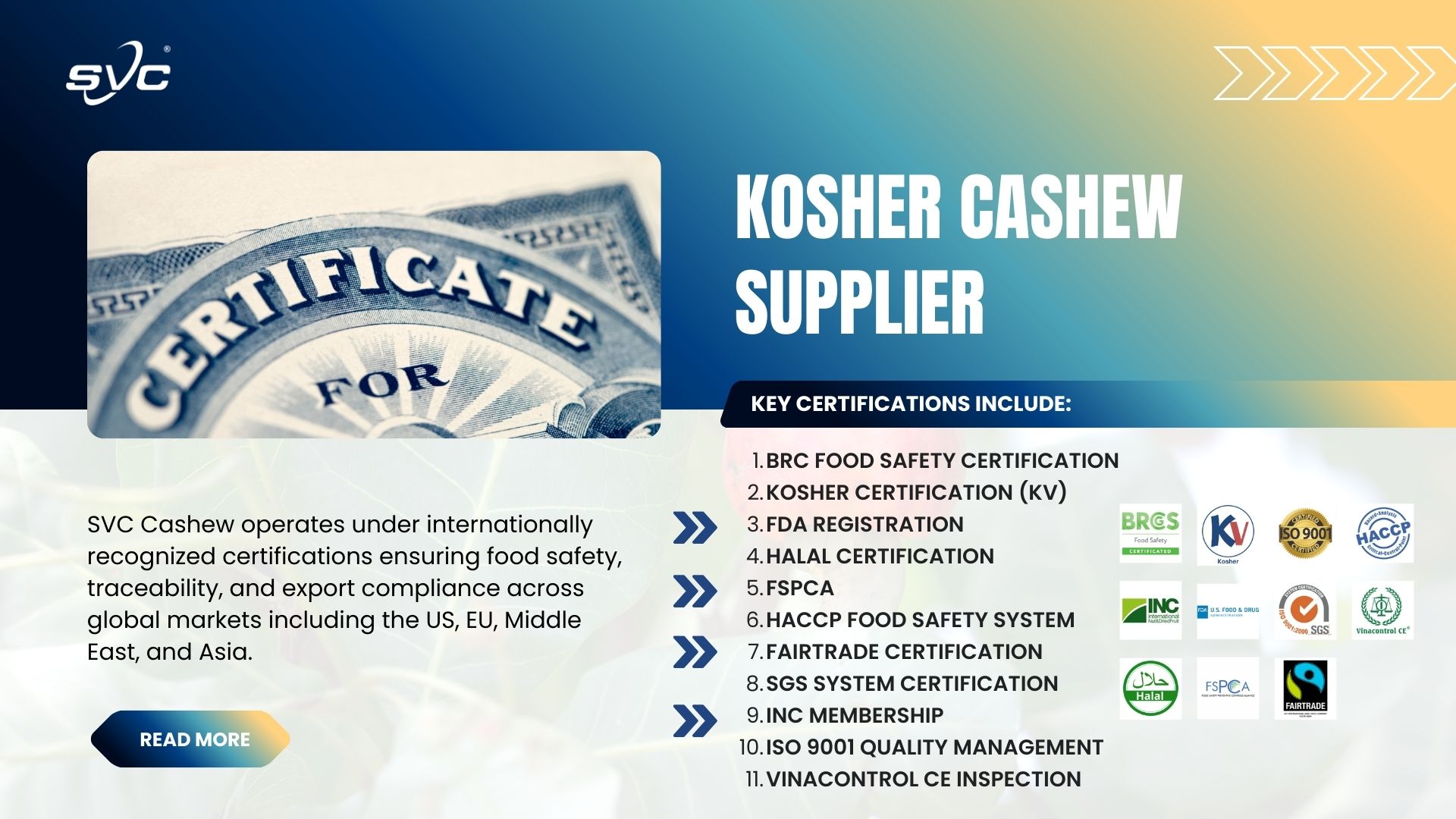 Kosher Cashew Supplier – Meeting Global Retail Standards
