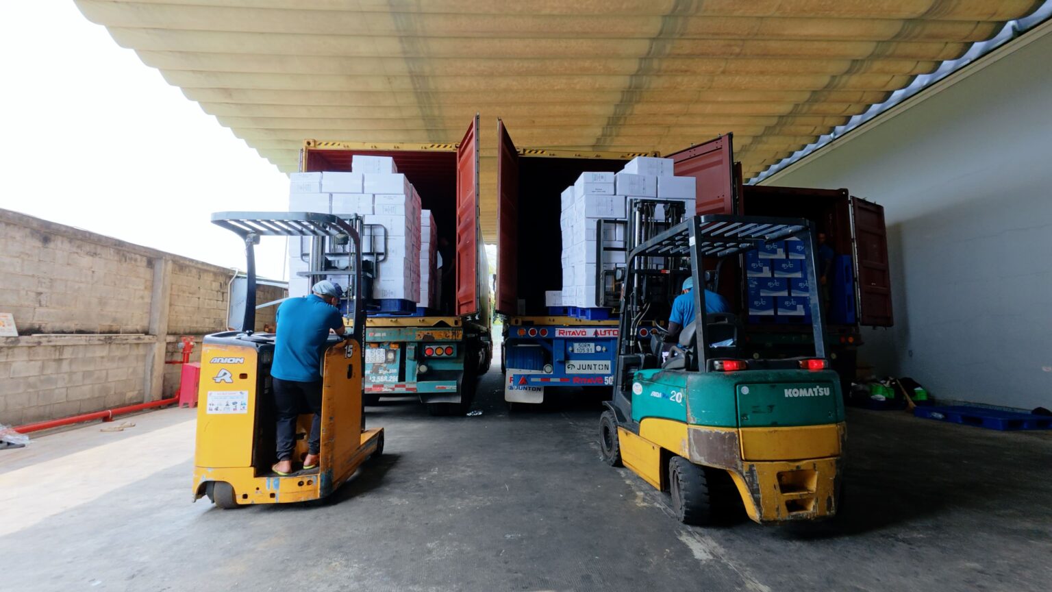 Container loading at the SVC cashew factory